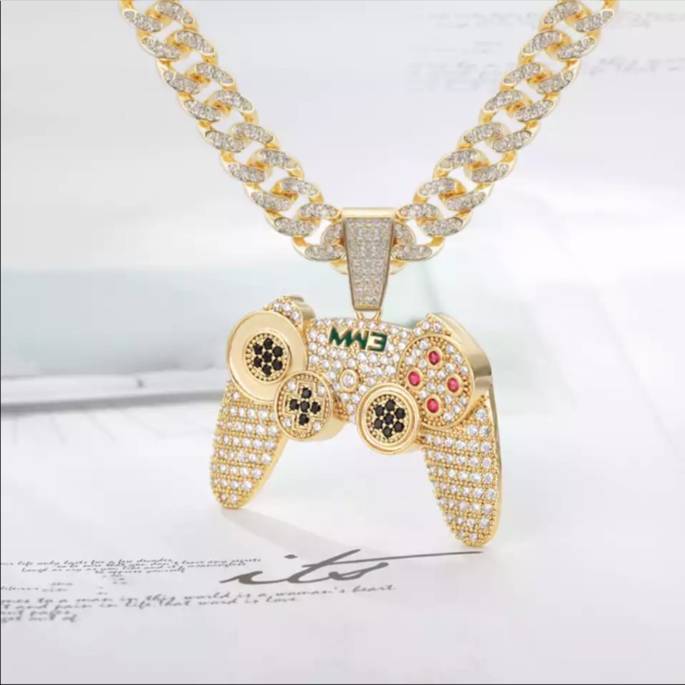*NEW* MEN GOLD LINK CHAIN GAMING REMOTE CONTROL - Picture 3 of 3